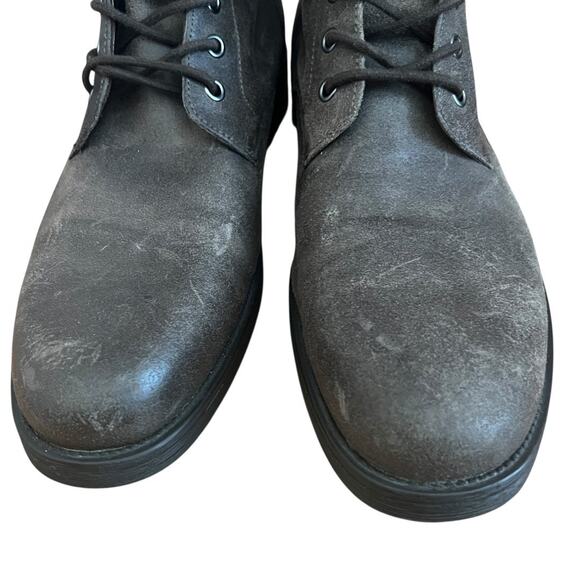 ASTON GREY Collection Brooklyn Gray Leather Combat Boots size 12 main image 2